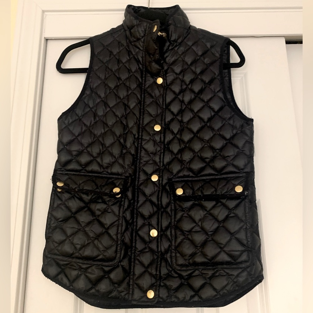Dark Blue Jcrew classic Puffer Vest with Snap Pockets